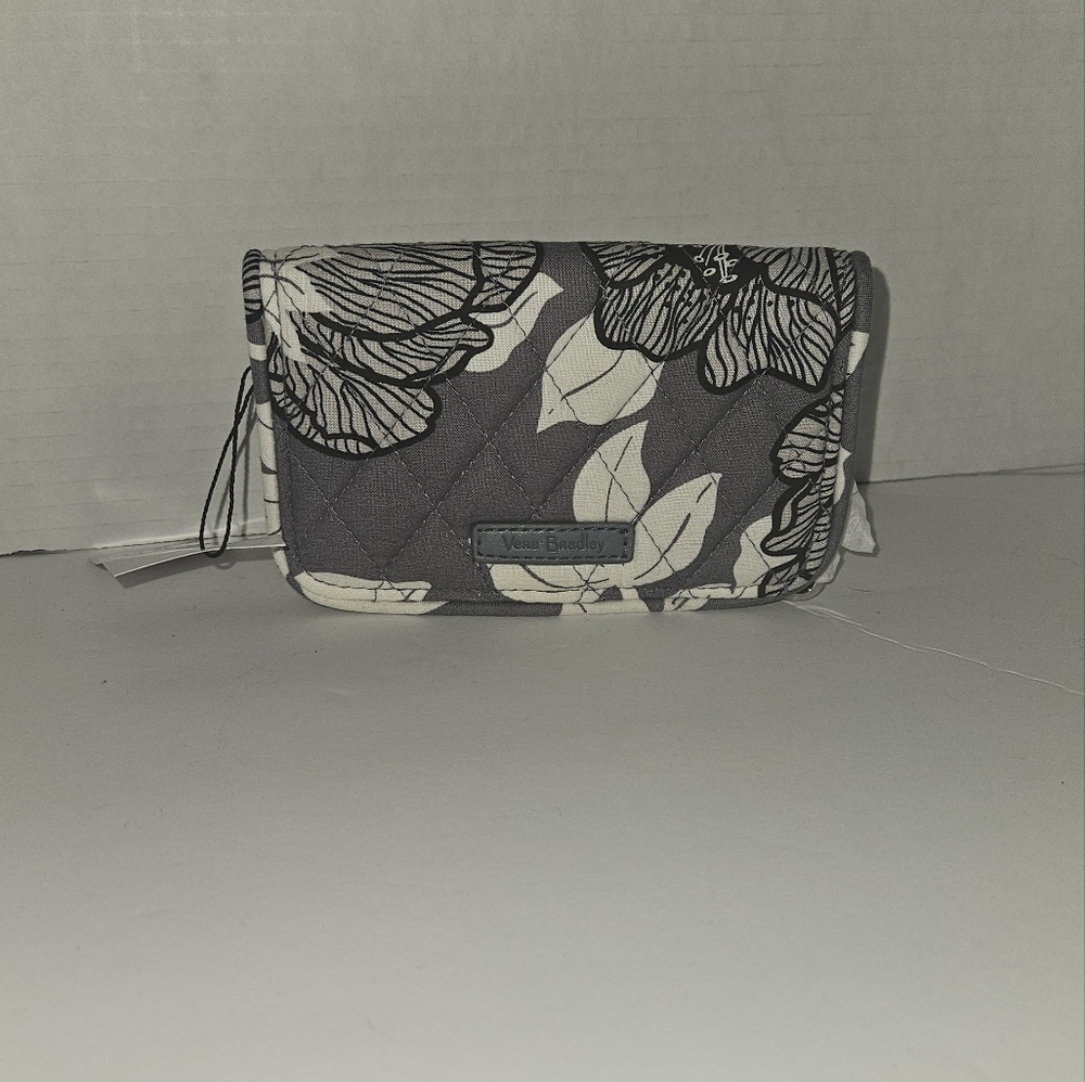 Vera bradley small wallet gray flowers